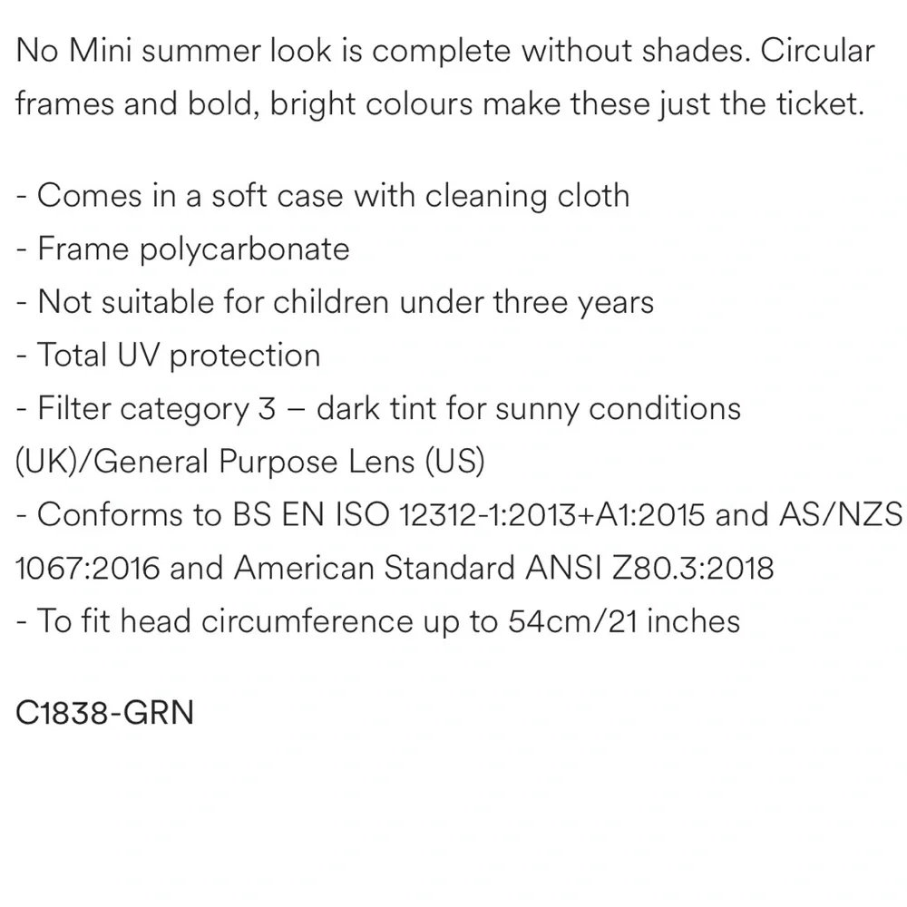 Mini Boden Kids White Sunglasses with Case